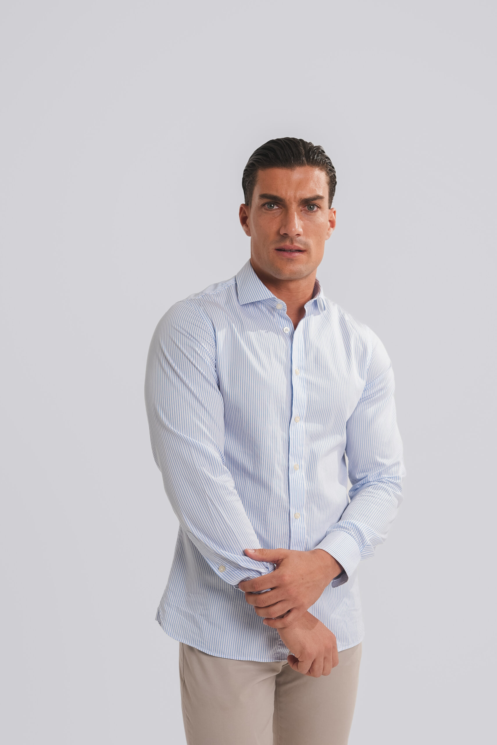 Camisa Vestir Rayas Royal Celeste