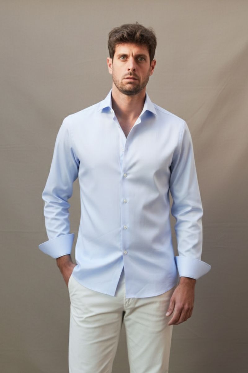 Camisa Vestir Celeste