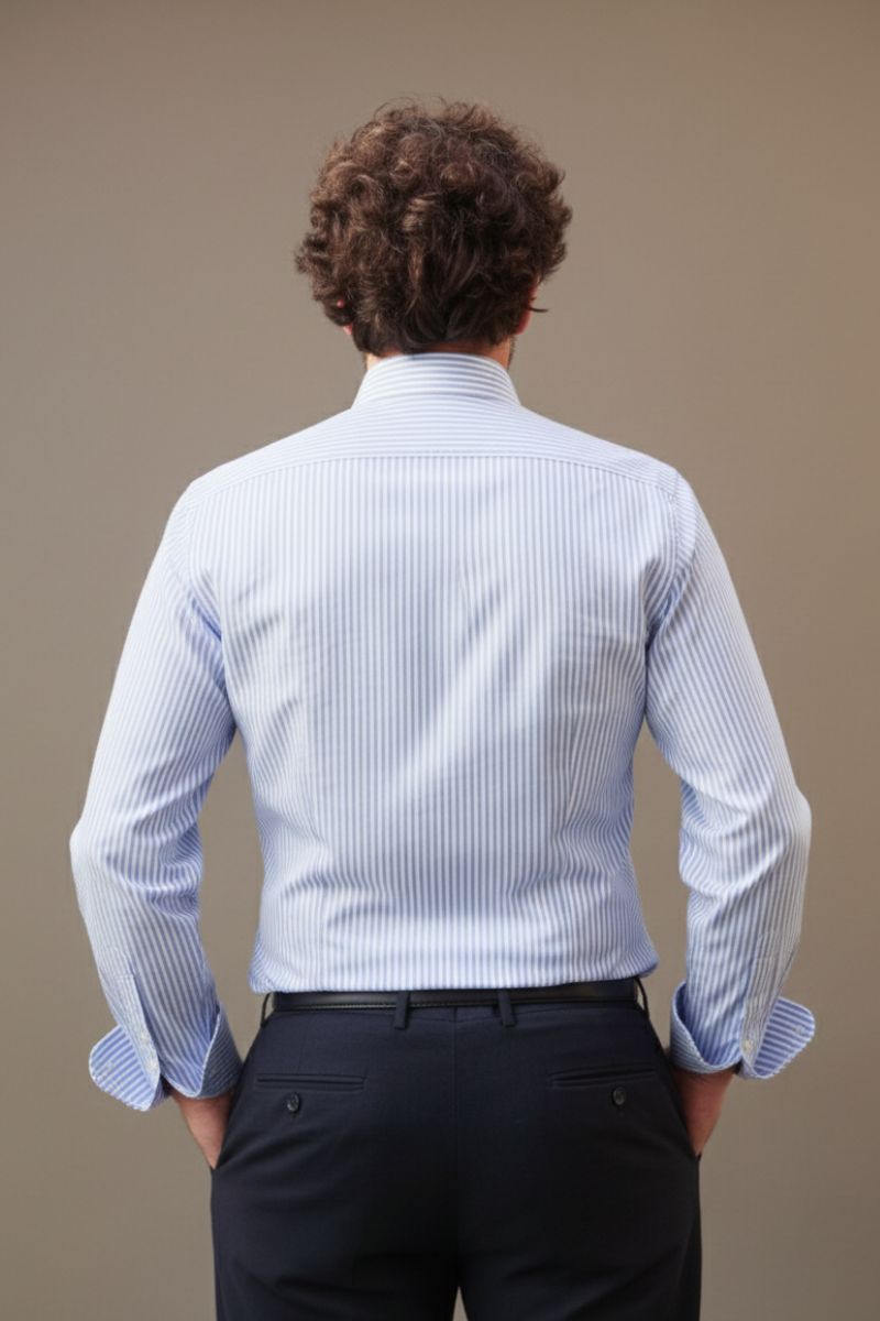 Camisa Vestir Rayas Celeste - Imagen 2