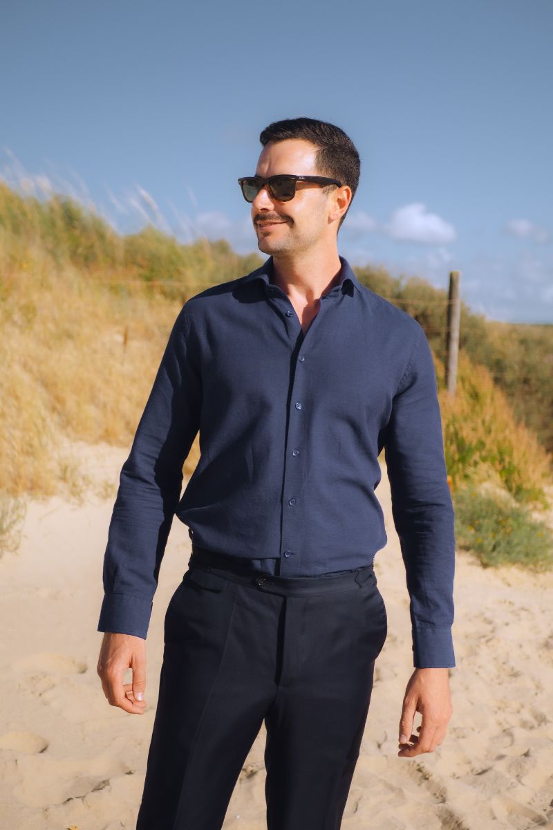 Camisa Lino Marino - Imagen 2
