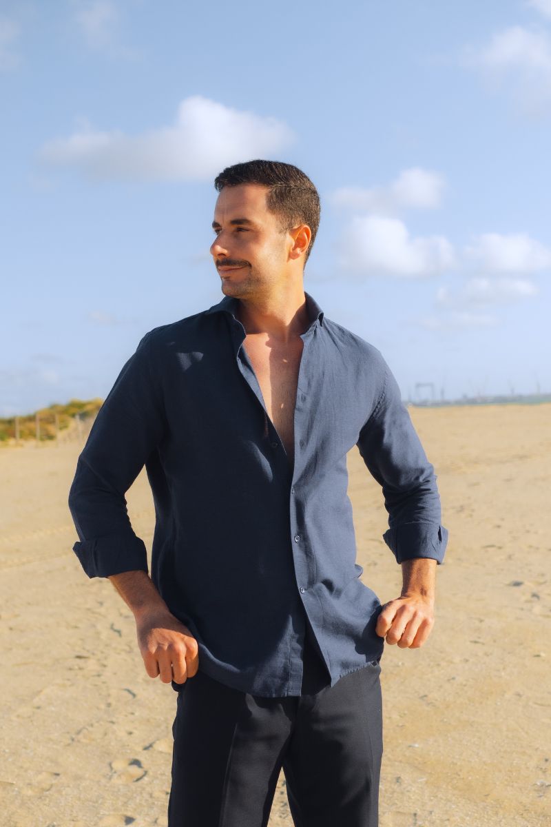 Camisa Lino Marino - Imagen 5