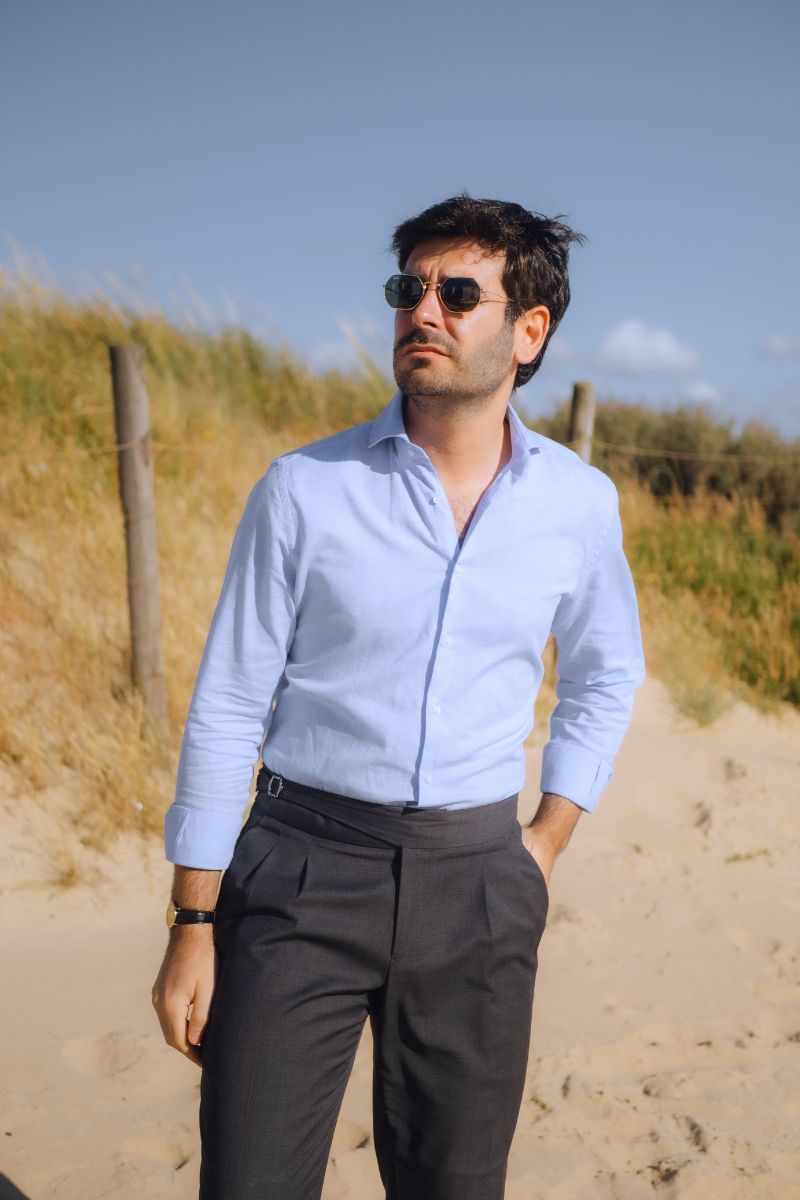 Camisa Lino Celeste - Imagen 2